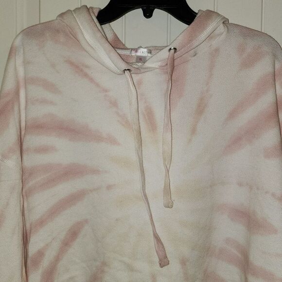 flirtitude ACTIVE Cropped Pullover Hooded Sweater Color Terra Tiedye, Size XL - Picture 2 of 4